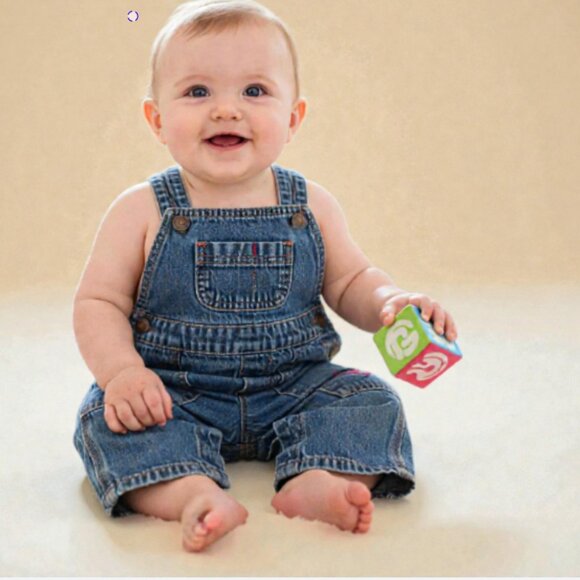 Cherokee Baby Bear Crossing Denim Overalls size 3-6 Months - Picture 1 of 14